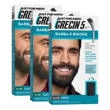 Kit 3 Tintura Grecin 5 Gel Barba E Bigode 28g 2 M100 + M110