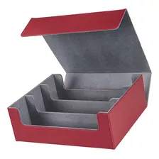 Caja De Almacenamiento De Tarjetas Comerciales Rojo En Gris