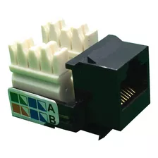 Kit C/ 5 Conector Fêmea Rj45 Keystone Cat5e Preto