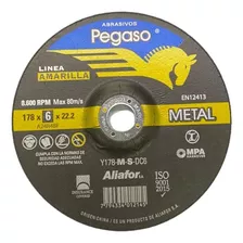 Disco De Desbaste Para Metal Pegaso 180mm X 6mm X Unidad Color Negro