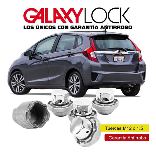 Tuercas De Seguridad 12 X 1.5 Honda Fit 2020 Galaxylock Foto 7