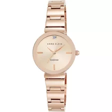 Reloj Mujer Anne Klein Con Diamante 28 Mm Ak/2434rgrg Color De La Correa Rosa Dorado Color Del Bisel Rosa Dorado Color Del Fondo Rosa Dorado