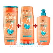 Kit Shampoo+condicionador+creme Para Pentear Cachos Elseve