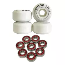 Roda Wood Light 53mm 99a + 8 Rolamentos Skate Abec 5