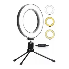 Iluminador Ring Light 6 C/ 3 Cores Ajustável 