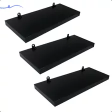 3 Prateleiras 25x10 Mdf Preto Dormitorio Suporte Cadeirinha