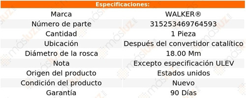 Sensor Ox O2 Despus Cc Volvo Xc70 2.0l 4 Cil 15/16 Walker Foto 6