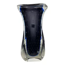 Vaso Murano Azul Oxford São Marcos Cristal 