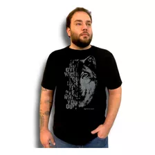 Camiseta Plus Size Masculina Premium - Retrology Lobo