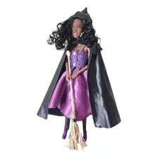 Boneca Barbie Similar Bruxa Halloween Articulada Roxa