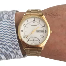 Reloj Casio Hombre Modelo Mtp-v006g Dorado Garantia Oficial