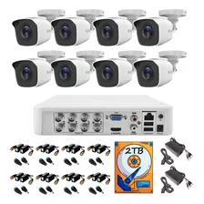 Kit Video Vigilancia 8 Cámaras Hilook Baluns Hd 1080p / 2mp 2tb