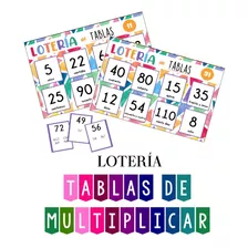 Loteria Tablas De Multiplicar 32 Cartas. Kit Imprimible 