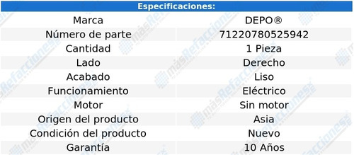 Faro Der Liso Elctrico S/motor Peugeot 206 03-09 Depo Foto 4