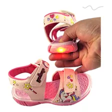 Sandália Infantil Feminino Com Led Escolar Rosa - Compre Já 