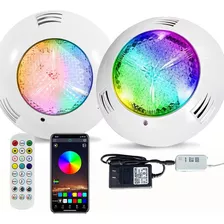 2 Lampara Bluetooth Luces Para Alberca Rgb+ 48wtransformador