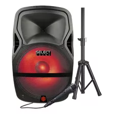 Bafle 15 Pulgadas Select Sound Titan Bt1506 Con Tripié Y Mic Color Negro