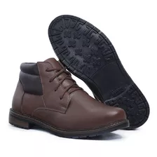 Sapato Botina Coturno Masculino Couro Moderno