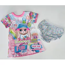 Vestido Petit Cherie Baby Moletinho Acetinado Fun Coelhinha