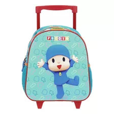 Mochila Con Ruedas Chico Verde Chenson Pocoyo Kinder Hapoc P Color Azul