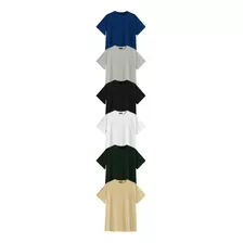 Paquete De 6 Playeras Oversize Para Hombre Varios Colores