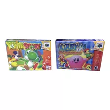 2 Cajas Custom De Yoshi Story + Kirby Nintendo 64 Solo Cajas