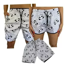 Kit De Praia Shorts Familia Casal 3 Pçs Mae Filho Bermuda 