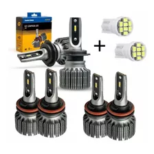 Kit 6 Lâmpadas Ultra Led Farol Alto Baixo Milha 6000k 80w