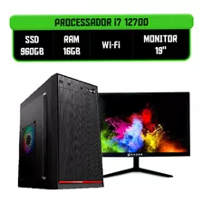 Computador Cpu I7 12700 Ram 16gb Ssd 960gb Monitor 19 