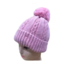 Gorro De Lana Con Pompón Tejido