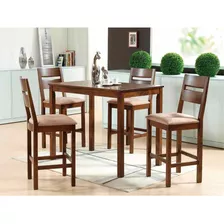 Juego Comedor 4 Sillas Madera Asientos Forrados Microgamuza