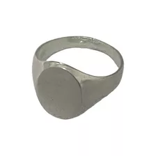 Anillo Joyería Sello Oval Liso Plata 925 Macizo