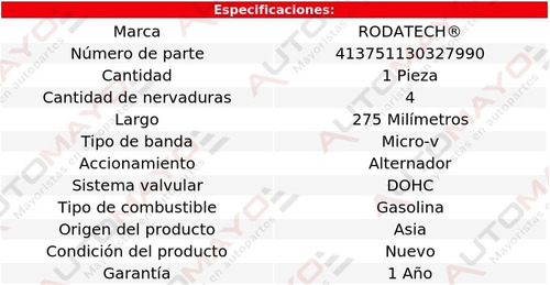 1-banda Accesorios Micro-v Alternador Storm 1.6l 4 Cil 91-93 Foto 2