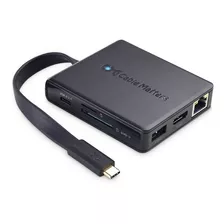 Concentrador Usb-c Con Hdmi 4k Lector De Tarjetas 201098-blk