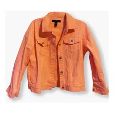 Campera De Jean Naranja Fluo Denim