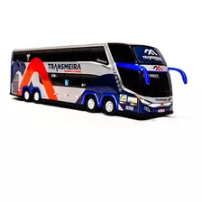 Miniatura Ônibus Transmeira G7 Dd 4 Eixos Relâmpago Cor Azul