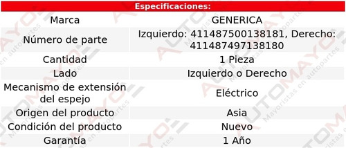 1 Espejo Izq O Der Elect Generica Mustang Ford 96-98 Foto 2