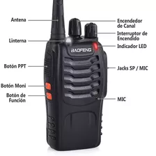 Radio Transmisor 2 Vías Baofeng Bf-888s Negro Bandas De Frecuencia Uhf