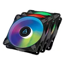 Pack 3 Ventiladores Arctic P12 A-rgb Pwm Pst 0db 120mm Color Negro