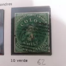 Ch10 Chile 20 Centavo Año 1862-67 Yvert# 10 Impr. Londres