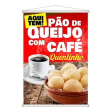 Banner Divulgação Padaria Lanchonete Pão De Queijo Com Café
