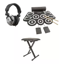 Batería Electronica Drum Con Audifonos Más Sillin