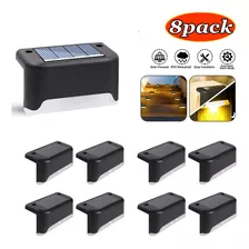 8pack Luz Solar Para Jardim Escadaria Cerca Terraço Caminho