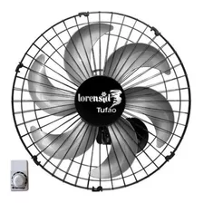 Ventilador De Parede Loren Sid Tufão 50 M2 Preto Com 6 Pás Cor Prateado, 50 cm De Diâmetro 127 v/220 v