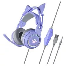 Auriculares Para Juegos Cat Ear, Color Morado