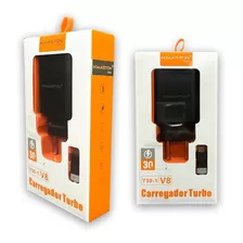 1 Carregador Turbo Usb V8 Rápida Recarga Envio Imediato 