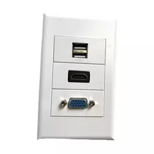 Modulo Pared Muralla Hdmi Vga Usb Carga Envio Gratis