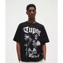 Camiseta Oversized Trap Rapper Tupac 2pac Fãs Homenagem Show