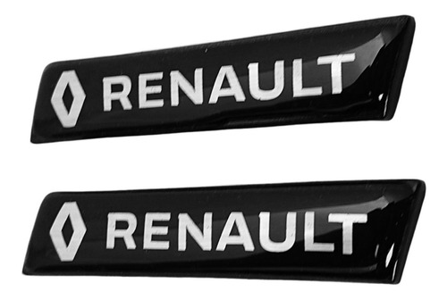 Par Emblemas Laterales Universales Renault Cromo Negro Foto 2