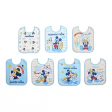 Babador Bebe Impermeavel Semaninha Mickey Kit 7 Und Algodão